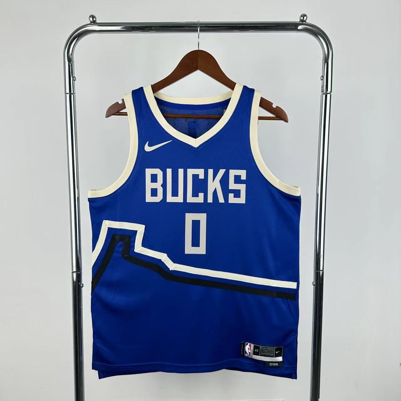 Men Milwaukee Bucks #0 Lillard Blue Nike City Edition Season 2025 NBA Jersey